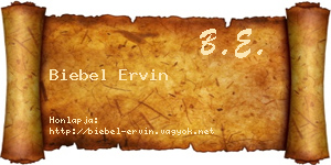 Biebel Ervin névjegykártya